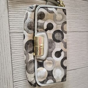 Coach Multicolor Circle Pattern Clutch